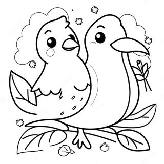 Birds And Flowers Coloring Page 28866-26108