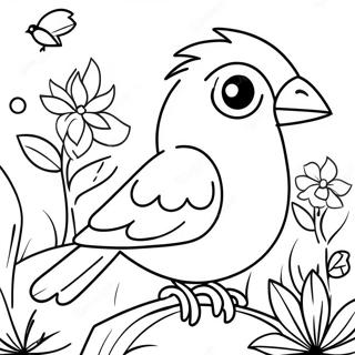 Colorful Tropical Birds And Bright Flowers Coloring Page 28867-26110