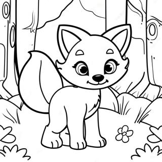 Cute Foxy In A Forest Coloring Page 28877-26117