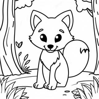 Cute Foxy In A Forest Coloring Page 28877-26118