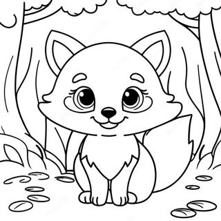 Cute Foxy In A Forest Coloring Page 28877-26119