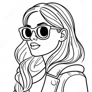 Stylish Tumblr Girl With Sunglasses Coloring Page 28887-26125