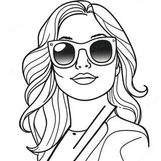 Stylish Tumblr Girl With Sunglasses Coloring Page 28887-26126