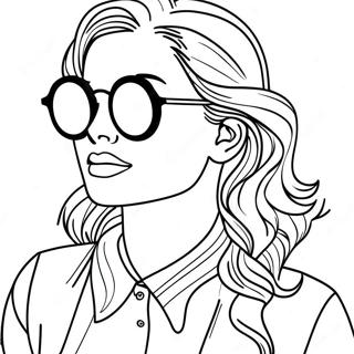 Stylish Tumblr Girl With Sunglasses Coloring Page 28887-26127