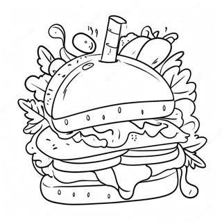 Delicious Sandwich With Vegetables Coloring Page 28907-26141