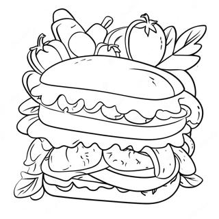 Delicious Sandwich With Vegetables Coloring Page 28907-26142