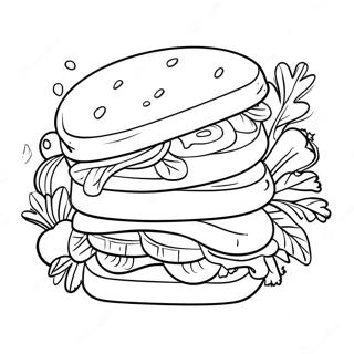 Delicious Sandwich With Vegetables Coloring Page 28907-26143