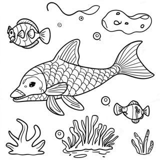 Majestic Seawing Underwater Scene Coloring Page 28927-26159