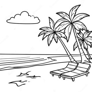 Colorful Dominican Republic Beach Scene Coloring Page 28947-26173