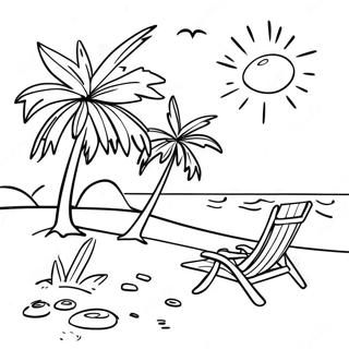 Colorful Dominican Republic Beach Scene Coloring Page 28947-26175