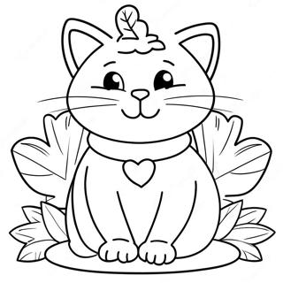 Thanksgiving Cat Coloring Pages