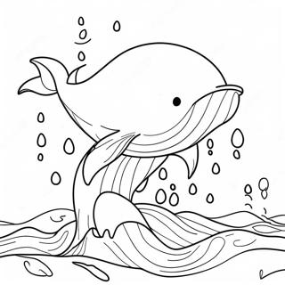 Happy Whale Splashing In The Ocean Coloring Page 28987-26205