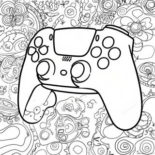 Colorful Ps5 Controller With Game Icons Coloring Page 28997-26213