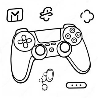 Colorful Ps5 Controller With Game Icons Coloring Page 28997-26215