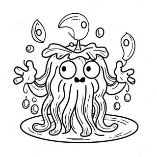 Funny Spaghetti Monster Coloring Page 29057-26264