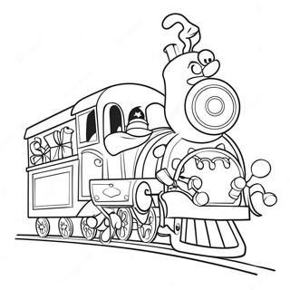 Festive Christmas Train With Gifts Coloring Page 29107-26303