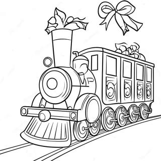 Festive Christmas Train With Gifts Coloring Page 29107-26304