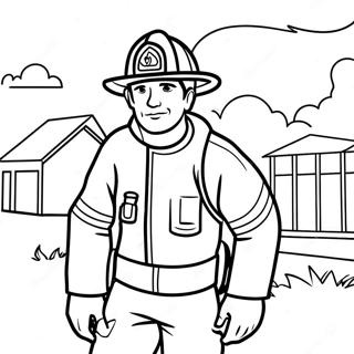 Firefighter At The Scene Coloring Page 29117-26309