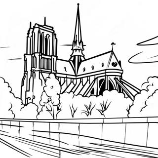 Notre Dame Cathedral Coloring Page 29137-26325