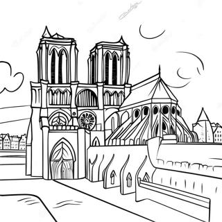 Notre Dame Cathedral Coloring Page 29137-26326