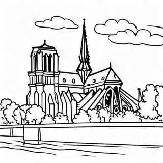 Notre Dame Cathedral Coloring Page 29137-26327