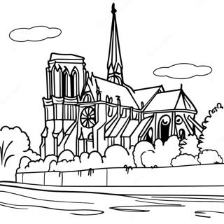 Notre Dame Cathedral Coloring Page 29137-26328