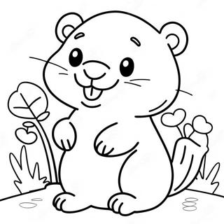 Cute Beaver With A Big Smile Coloring Page 29157-26341