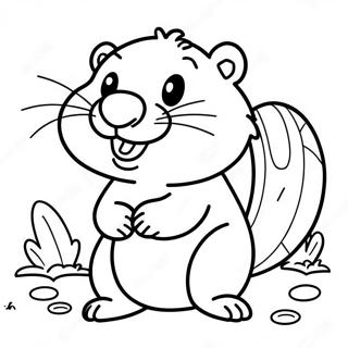 Cute Beaver With A Big Smile Coloring Page 29157-26342