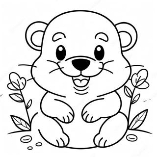 Cute Beaver With A Big Smile Coloring Page 29157-26343