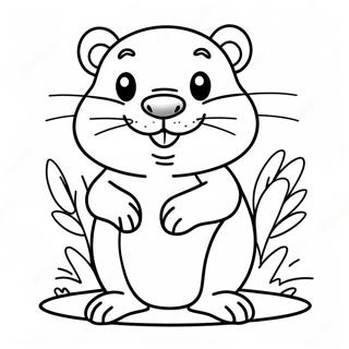 Cute Beaver With A Big Smile Coloring Page 29157-26344