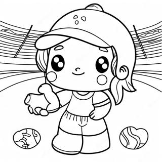 I Love Softball Coloring Pages