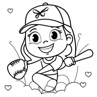 I Love Softball Coloring Page 29176-26354