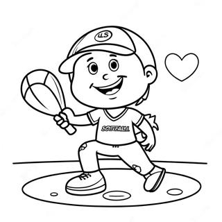 I Love Softball Coloring Page 29176-26355