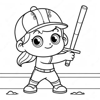 Cute Softball Player Coloring Page 29177-26360