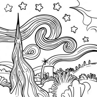 Starry Night Sky Coloring Page 29217-26390