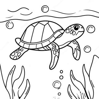 Colorful Sea Turtle Swimming Coloring Page 29227-26397