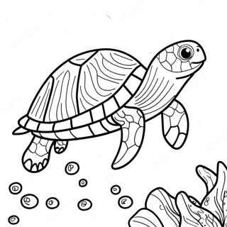 Colorful Sea Turtle Swimming Coloring Page 29227-26398