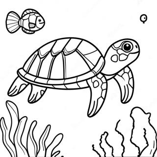 Colorful Sea Turtle Swimming Coloring Page 29227-26399