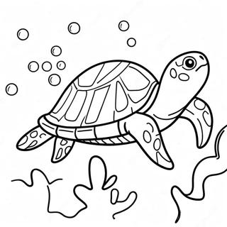 Colorful Sea Turtle Swimming Coloring Page 29227-26400