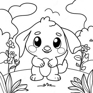 Cute Chao Playing In The Garden Coloring Page 29257-26421