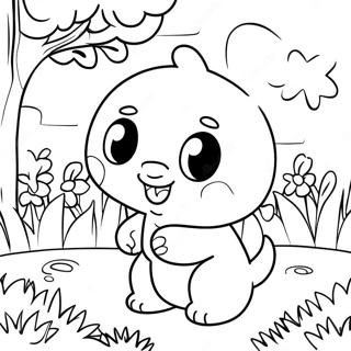 Cute Chao Playing In The Garden Coloring Page 29257-26422