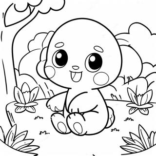 Cute Chao Playing In The Garden Coloring Page 29257-26423