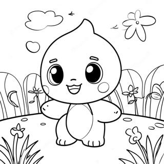 Cute Chao Playing In The Garden Coloring Page 29257-26424