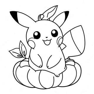 Adorable Pikachu In A Pumpkin Coloring Page 29267-26429