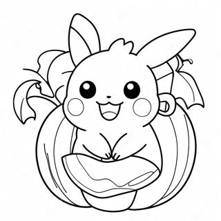 Adorable Pikachu In A Pumpkin Coloring Page 29267-26430