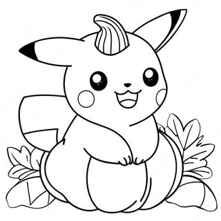 Adorable Pikachu In A Pumpkin Coloring Page 29267-26432