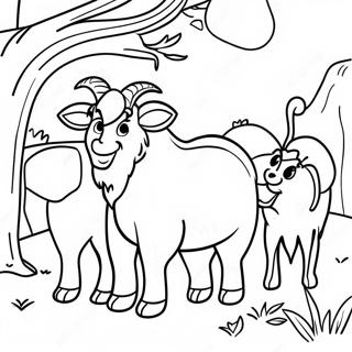 3 Billy Goats Gruff Story Coloring Page 29286-26443