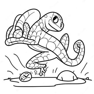 Spiderman Vs Lizard Action Scene Coloring Page 29297-26453