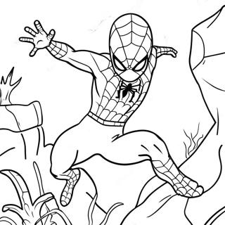 Spiderman Vs Lizard Action Scene Coloring Page 29297-26454