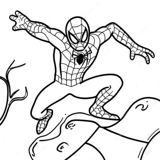 Spiderman Vs Lizard Action Scene Coloring Page 29297-26455